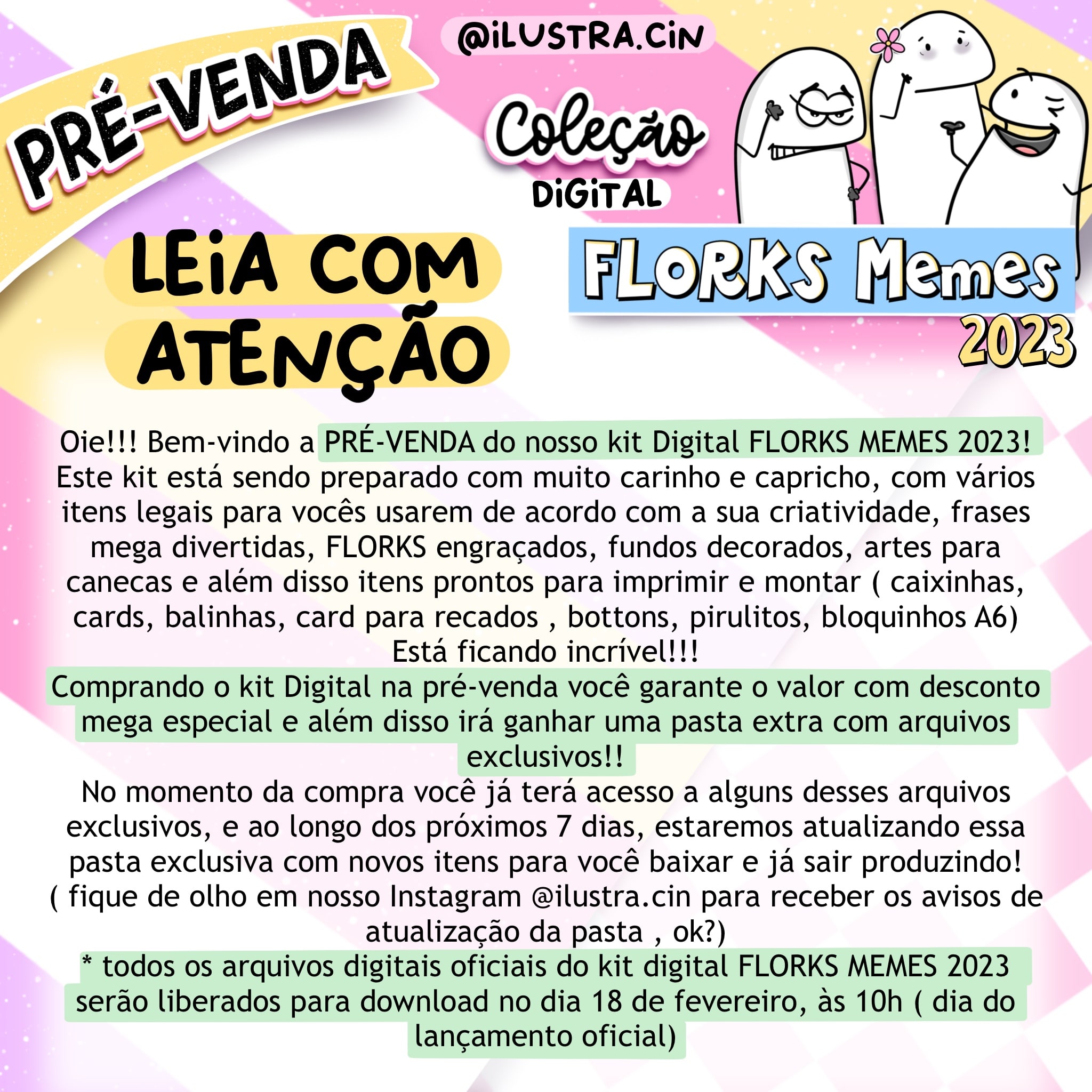 Kit Digital FLORKS MEMES 2023 – Ilustra.Cin